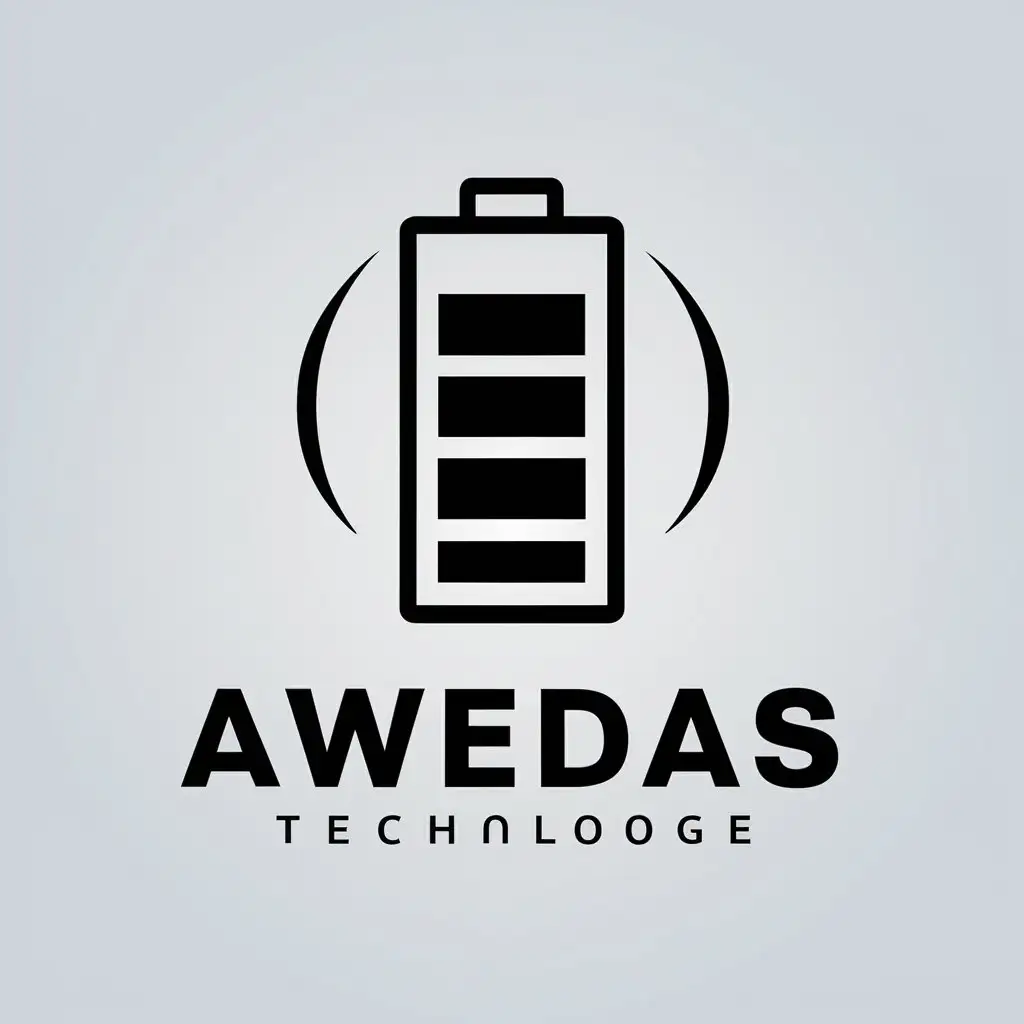 a vector logo design,with the text "AWEDAS", main symbol:Battery,Moderate,be used in Technology industry,clear background