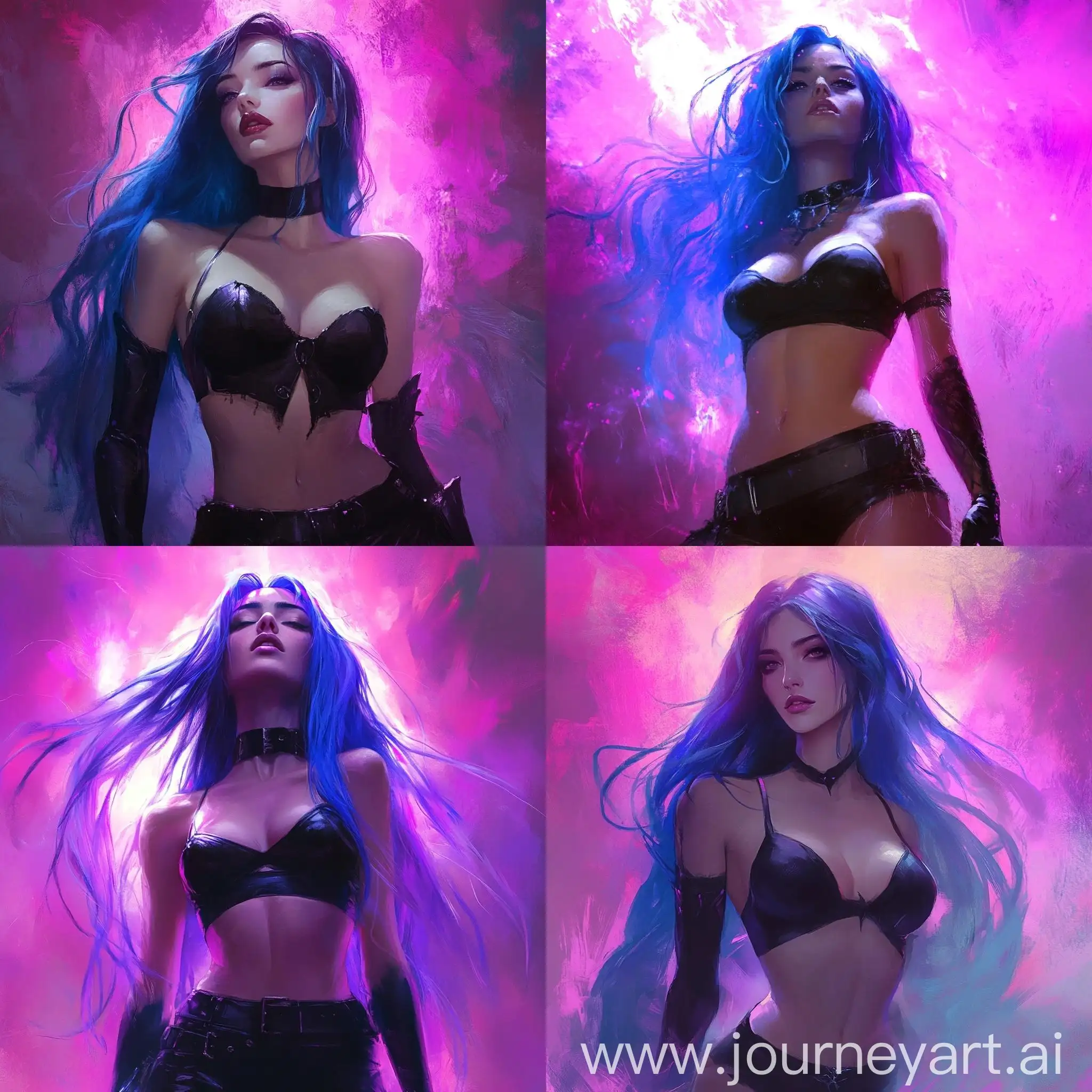 Mysterious-Woman-with-Flowing-Blue-Hair-in-Dramatic-Backlit-Scene