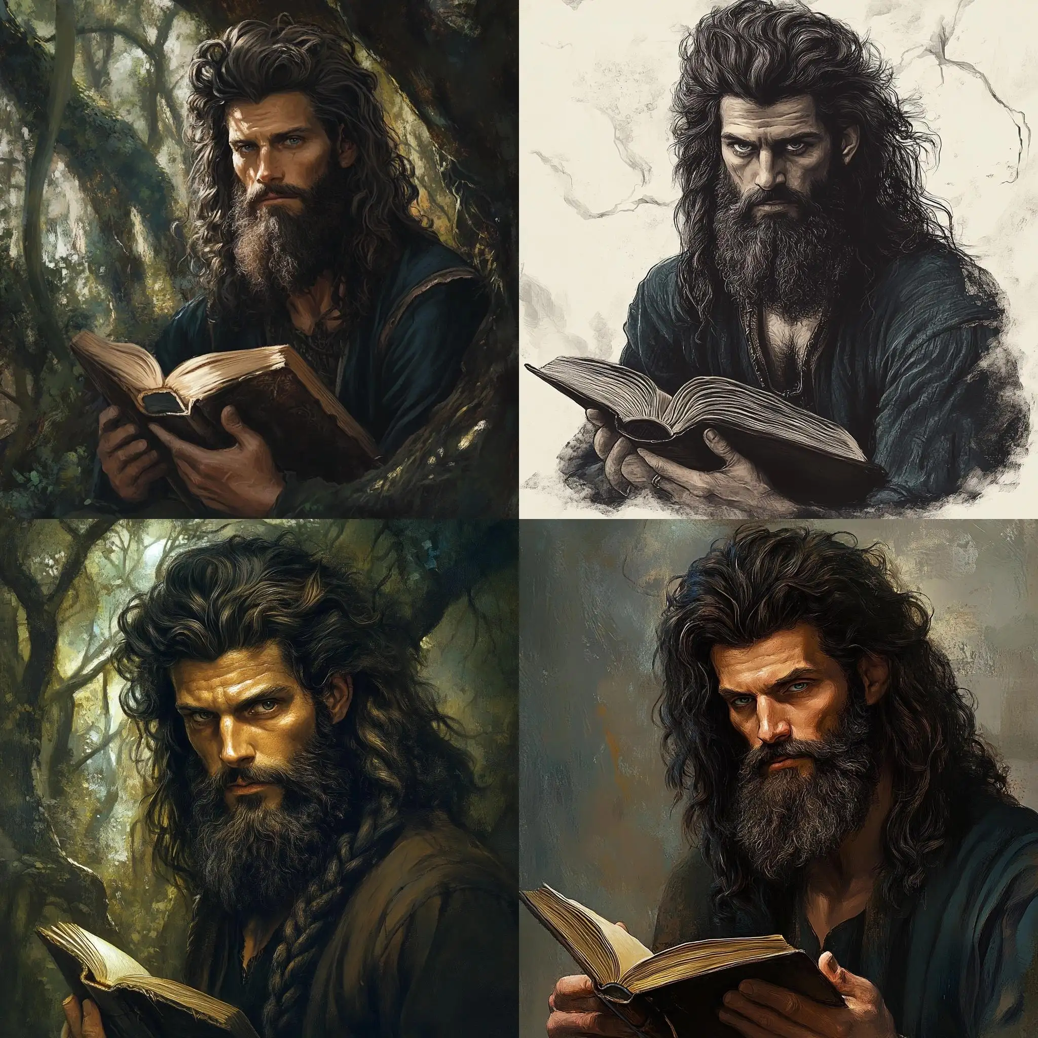 Bearded-Druid-Casting-Ancient-Spells-in-Frank-Frazetta-Style