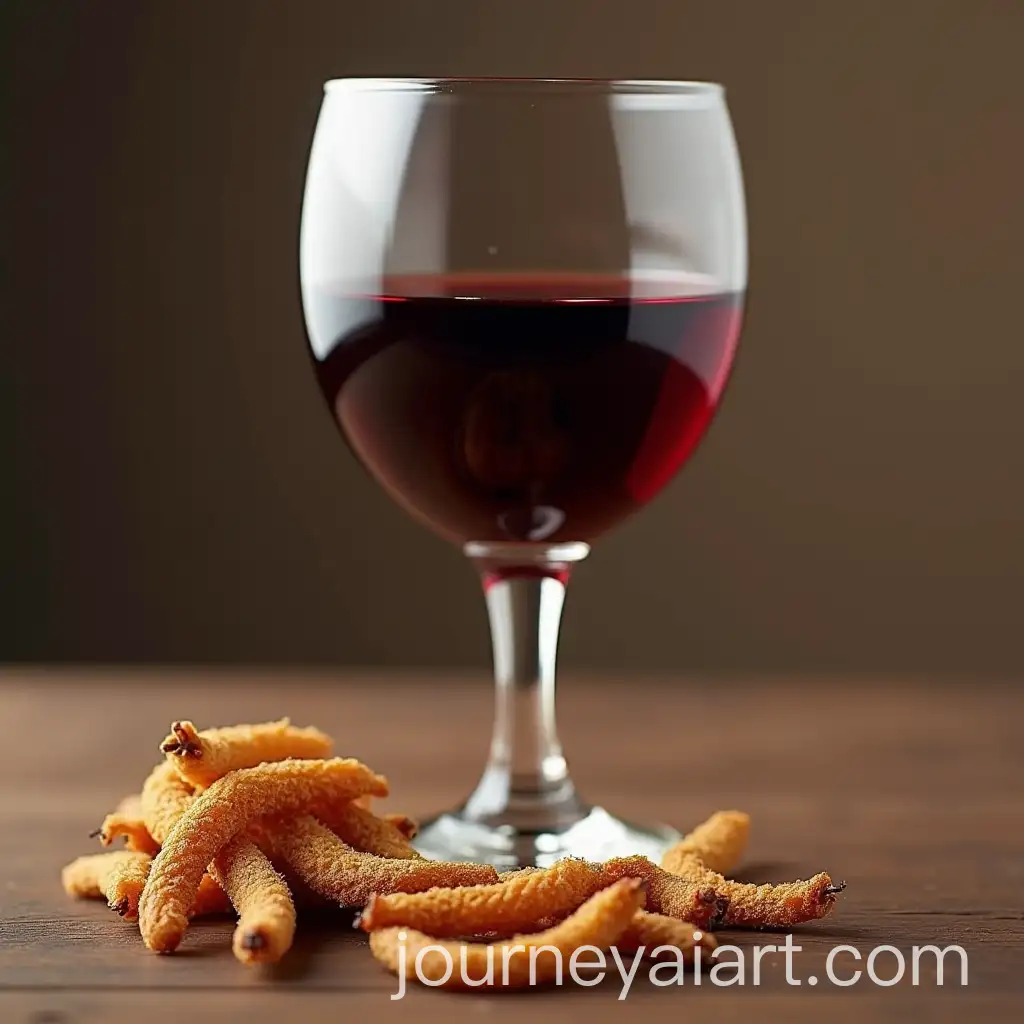 Glass-of-Red-Wine-with-Dried-Mealworms-Snack