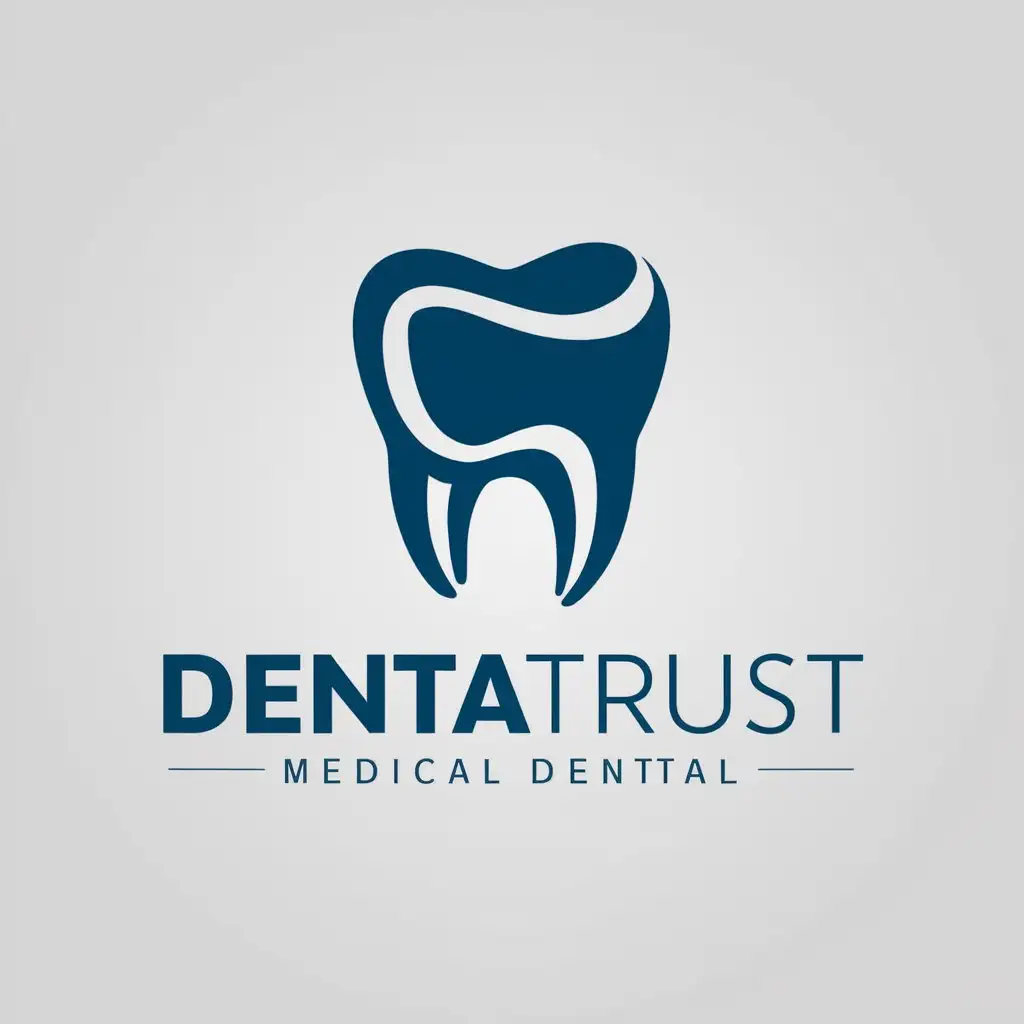 a vector logo design,with the text "DentaTrust", main symbol:tooth,Moderate,be used in Medical Dental industry,clear background