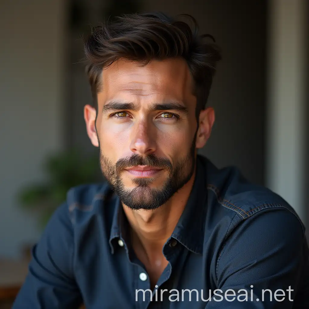 Handsome Man in Urban Street Fashion Portrait