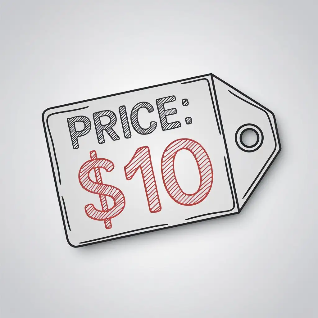 HandDrawAI-Art-Prompt-Expansionn-Red-Marker-Price-Tag-with-Transparent-Background-in-Flat-Vector-Style