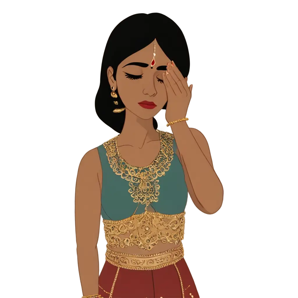 2D-Animated-Indian-Married-Woman-Crying-with-Tears-in-PNG-Format