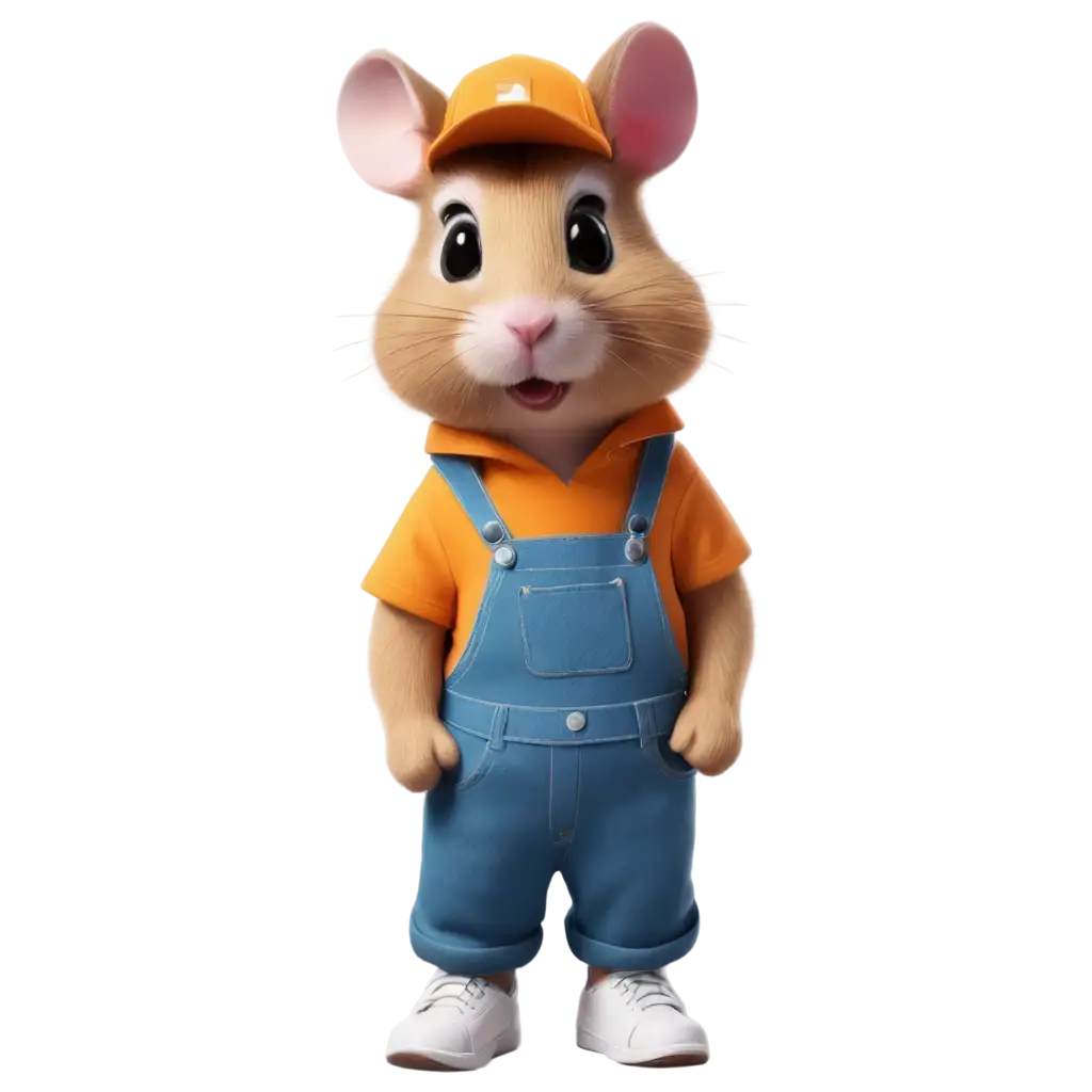 Cartoon-Hamster-PNG-with-Sneakers-Overalls-and-HumanLike-Features-Perfect-for-Creative-Projects