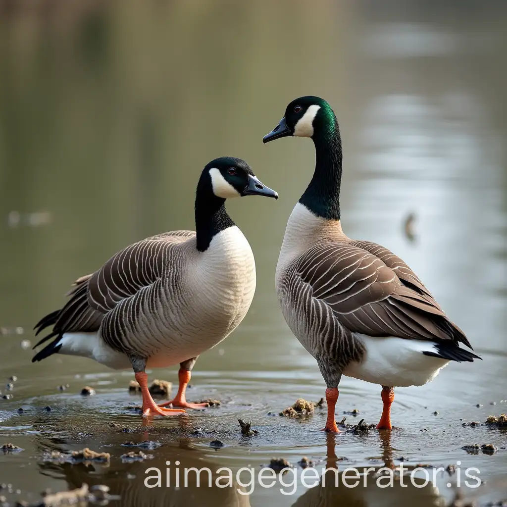 Goose-Support-AI-PromptInjured-Goose-Supported-by-Another-in-Natural-Setting