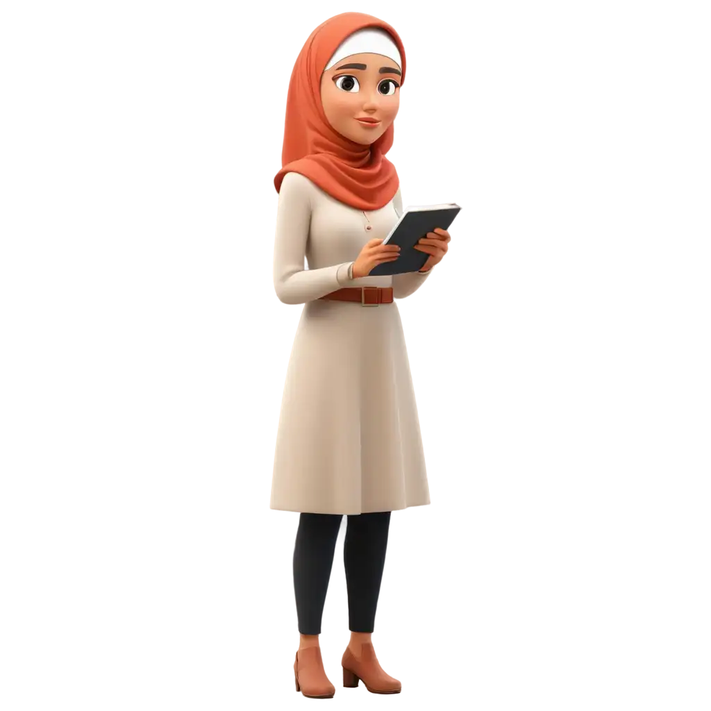 Cartoon-Muslim-Woman-Dialoguing-PNG-Image-HighQuality-Transparent-Artwork-for-Diverse-Uses