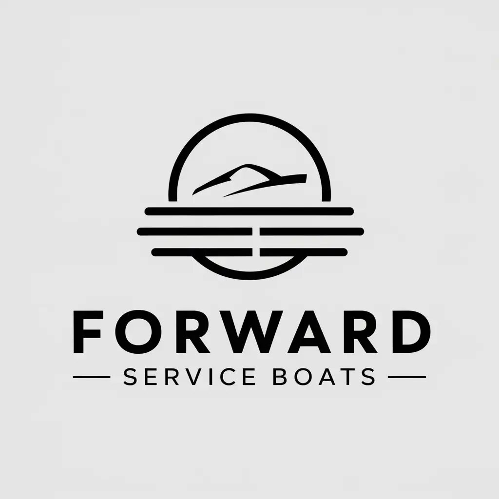 a vector logo design,with the text "Forward Service Boats", main symbol:Forward,Moderate,be used in boats industry,clear background