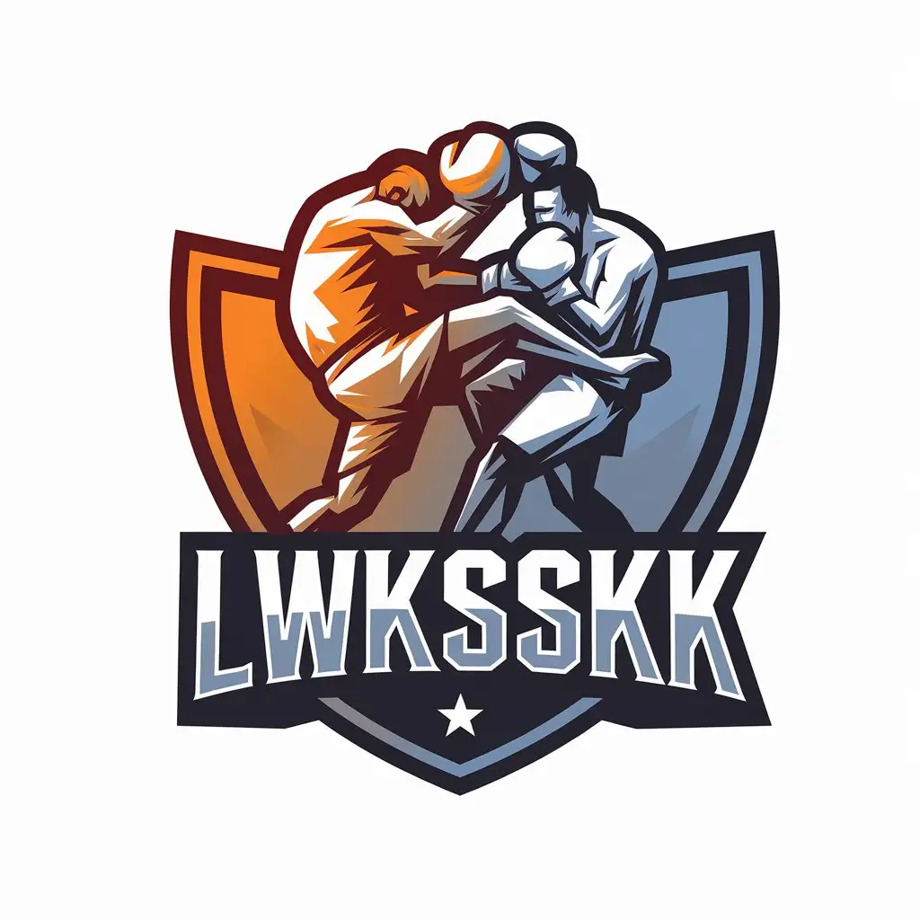 LOGO Design for LWKSSKK Vector with Kickboxing Theme and Clear Background