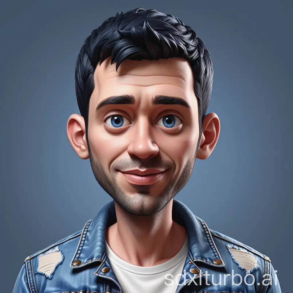 Young-Man-in-Blue-Denim-Jacket-Realistic-Cartoon-Style