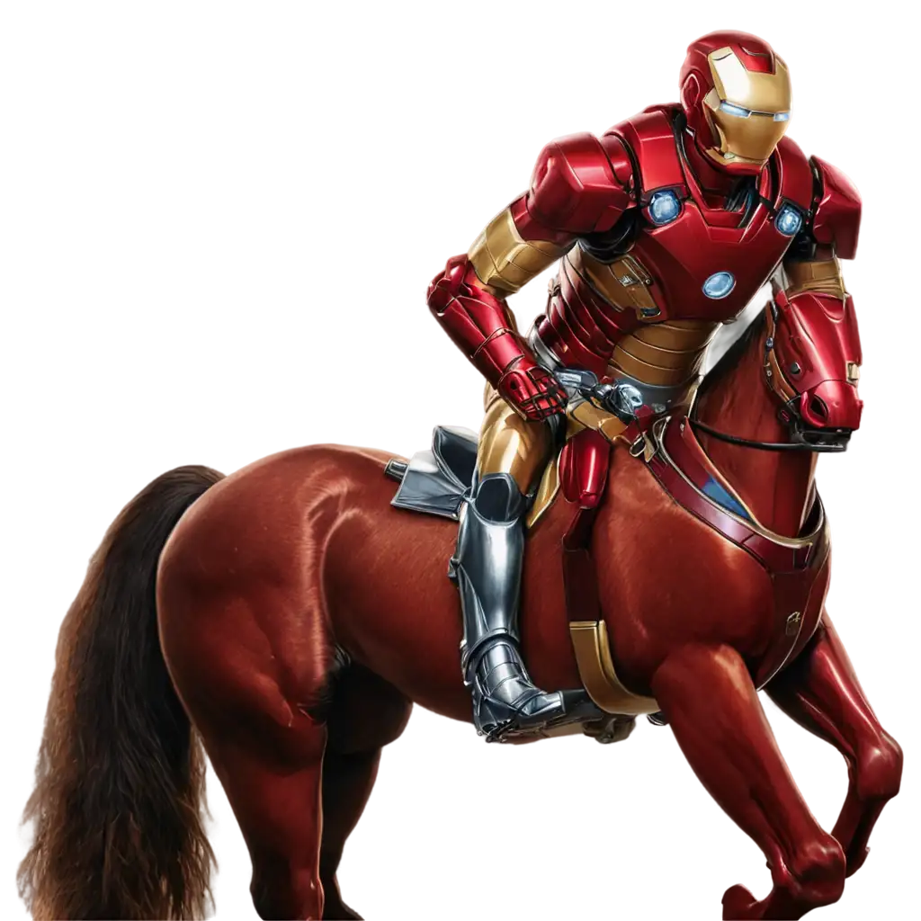 Ironman-Riding-a-Horse-PNG-HighQuality-Image-for-Dynamic-Digital-Projects