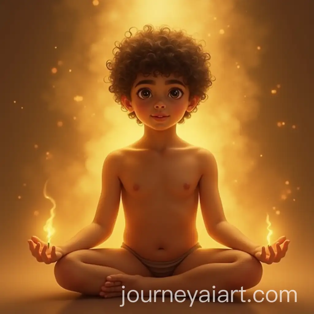 Young-Middle-Eastern-Boy-in-Lotus-Pose-Radiating-Golden-Light