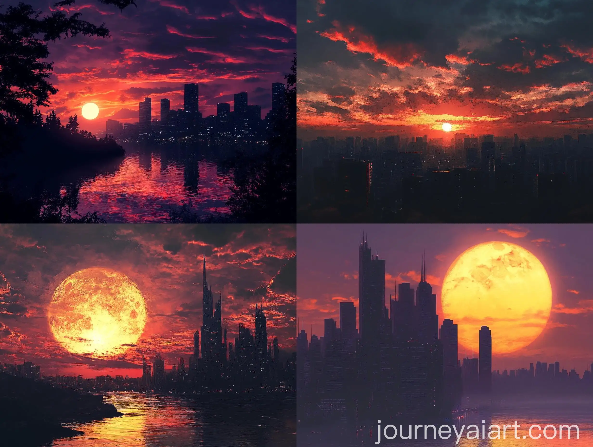 Transition-from-Sunset-to-Night-Cityscape