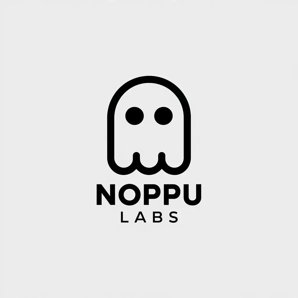 LOGO Design for Noppu Labs Minimalistic Ghost Symbol with Clear Background for Internet Industry