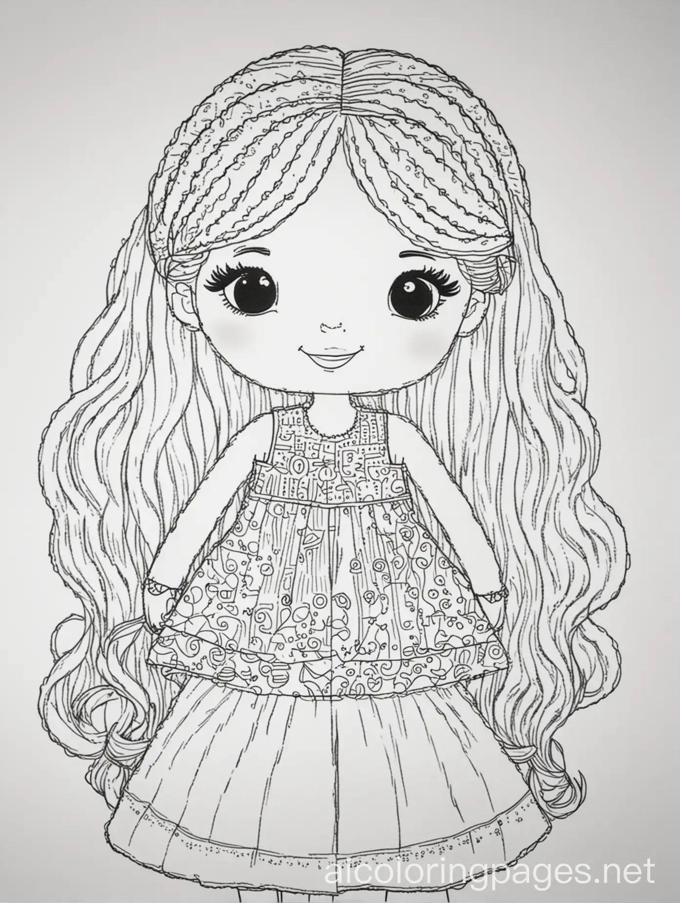 Childrens-Coloring-Page-Dolly-Textile-Design-with-Ombr-Effect