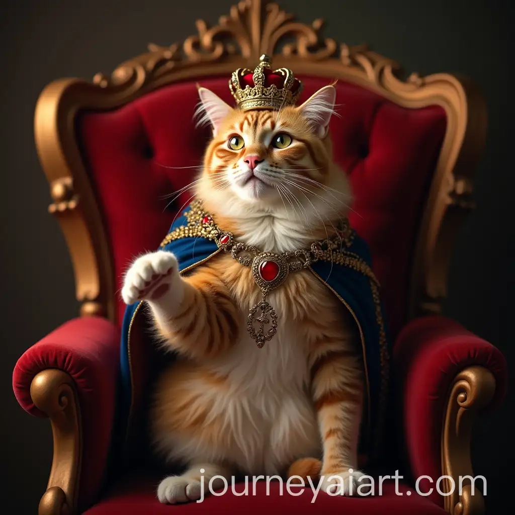 Royal-CatAI-Image-Prompt-Expansion-on-a-Throne-with-Paw-Raised-in-Royalty-Pose