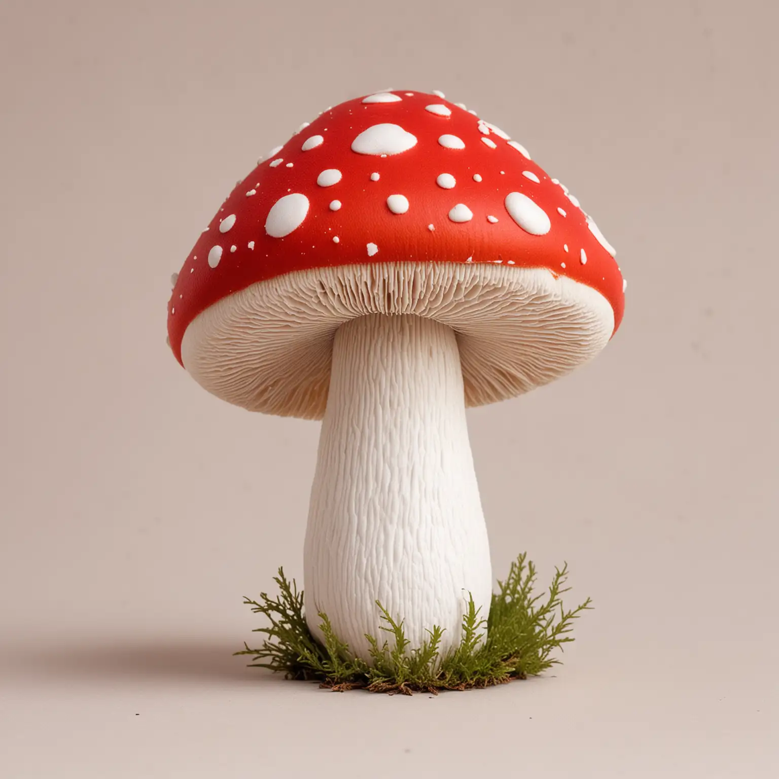 Adorable Red Mushroom on Clean White Background