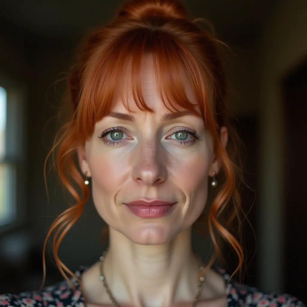 CloseUp-Portrait-of-Katherine-Parkinson-with-Topknot-Hairstyle