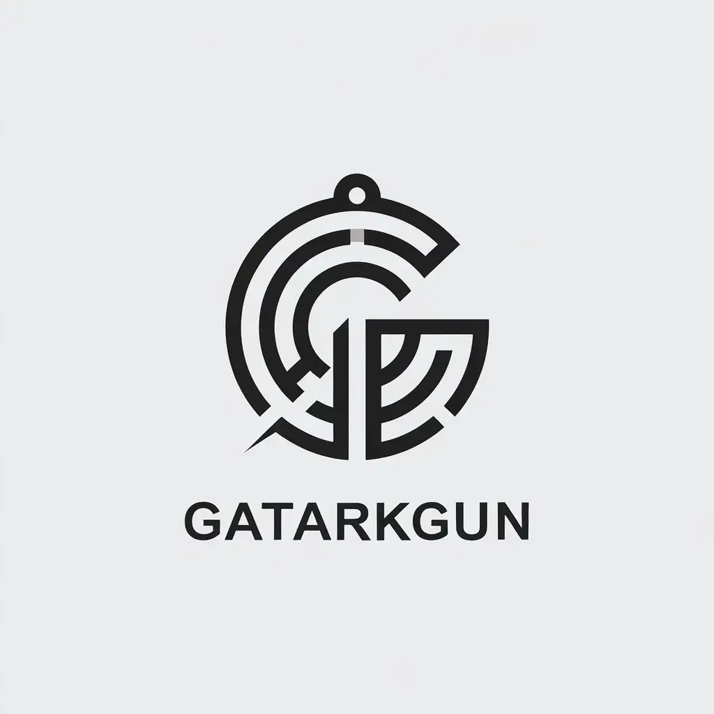 LOGO Design for GatarkGUN Minimalistic PMC Symbol with Clear Background