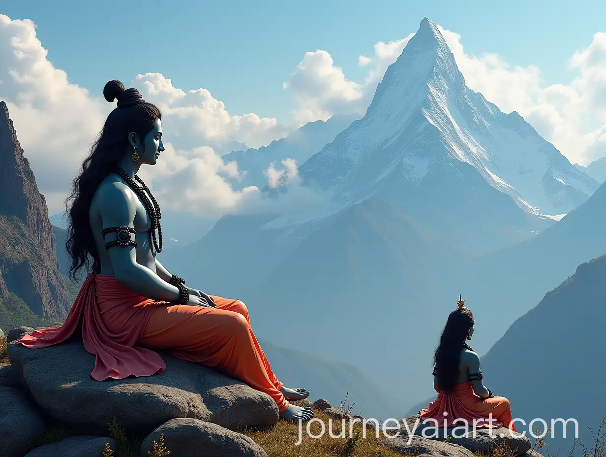 Divine-Gathering-of-Lord-Ganesha-Lord-Mahadev-and-Parvati-on-Kylasha-Mountain