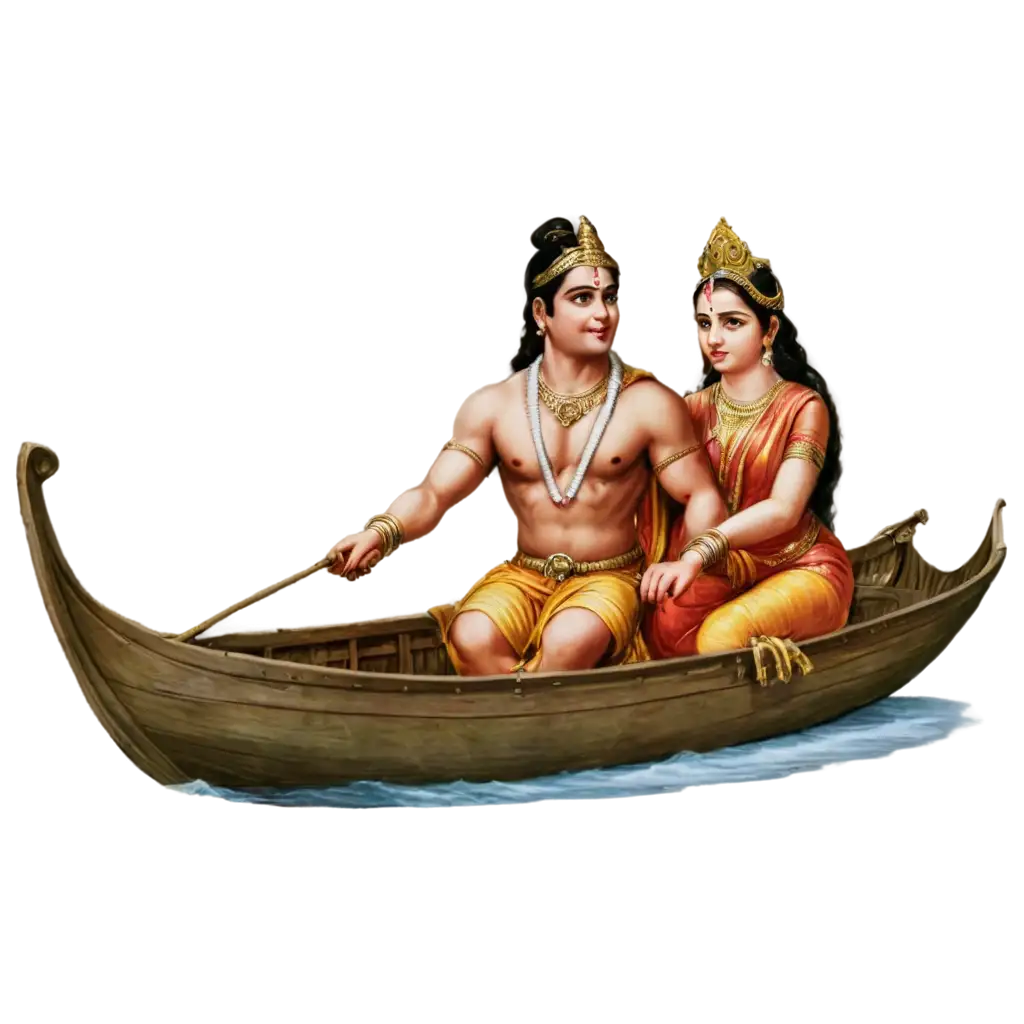 Lord-Ram-Sitting-in-Boat-with-Sita-PNG-Symbol-of-Divine-Journey-and-Serenity