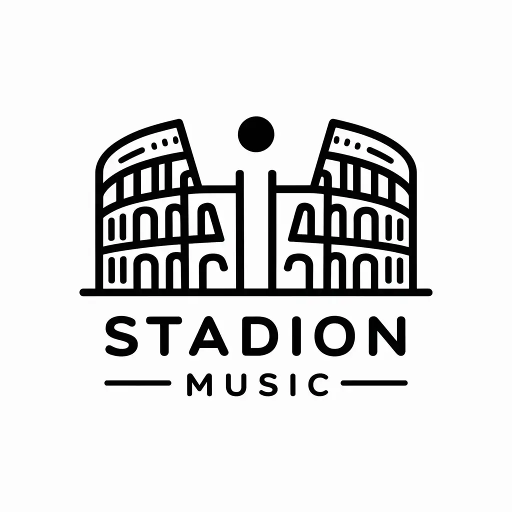 LOGO-Design-For-STADION-MUSIC-Minimalistic-Colosseum-Symbol-for-Entertainment-Industry