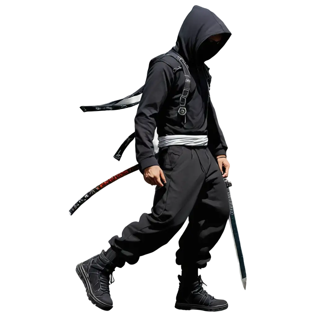 Mysterious-Cyberpunk-Ninja-Character-PNG-with-Graffiti-and-Katanas-for-Digital-Art-and-Design-Projects