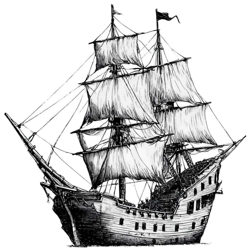 HighQuality-PNG-Image-Pencil-Drawing-of-a-Pirate-Ship