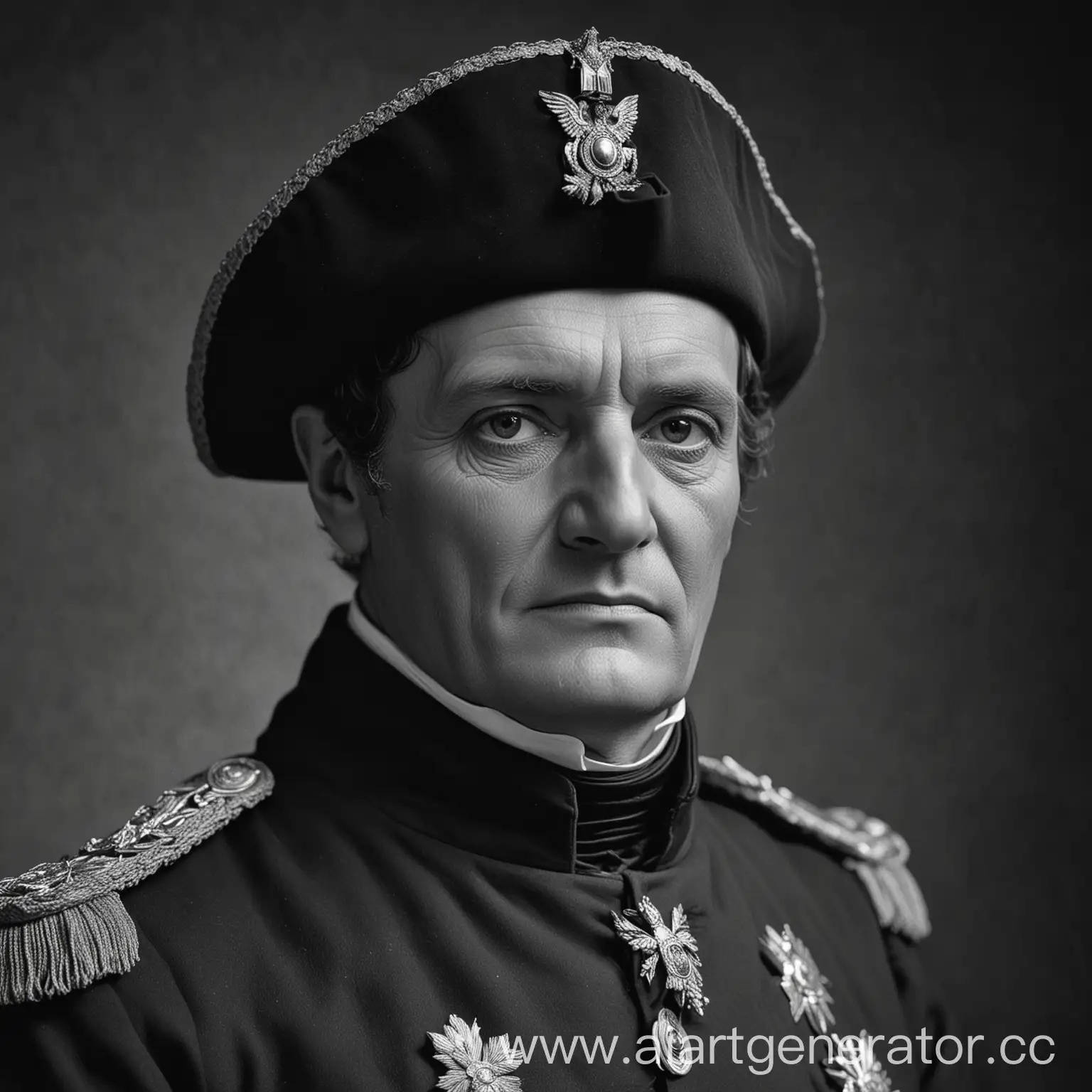 Elderly-Napoleon-Portrait-in-Monochrome-Photography