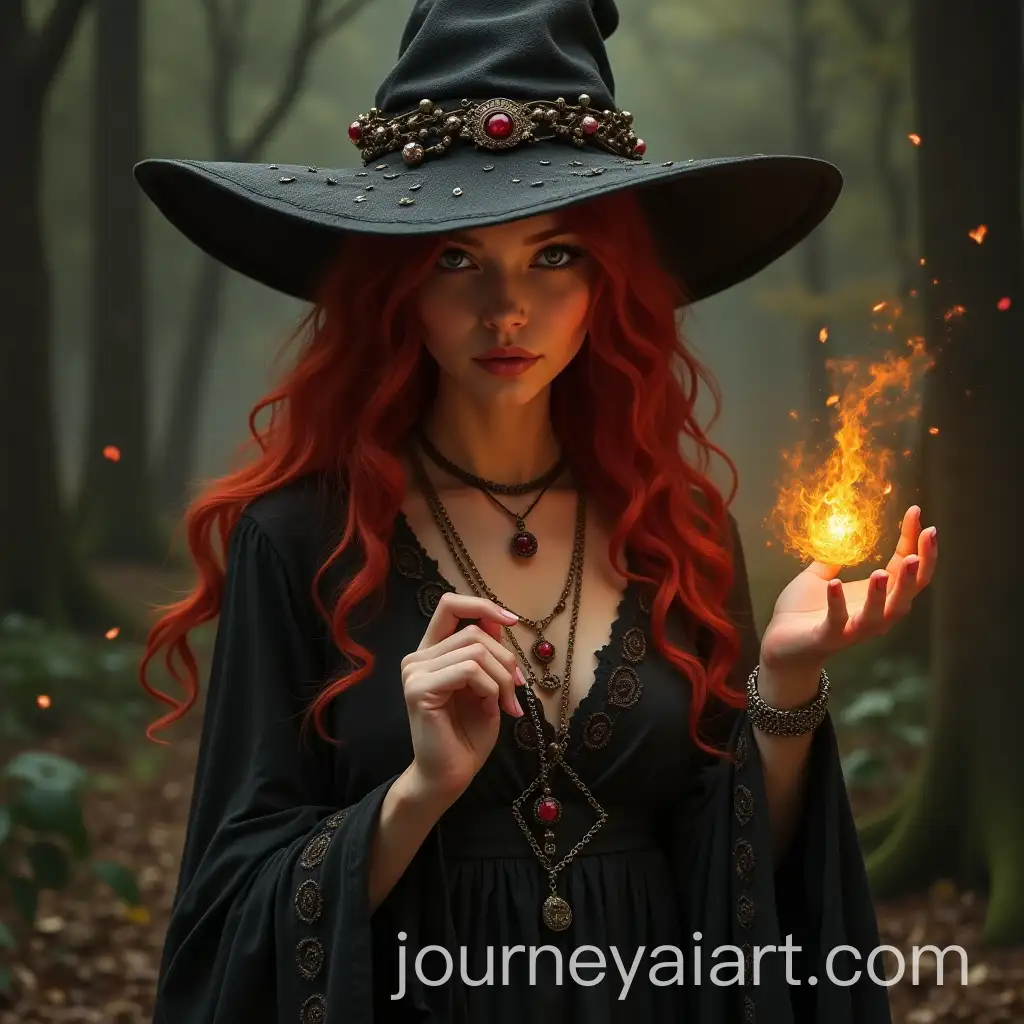 Emo-RedHaired-Female-Wizard-Casting-a-Spell-in-Divination-Ritual