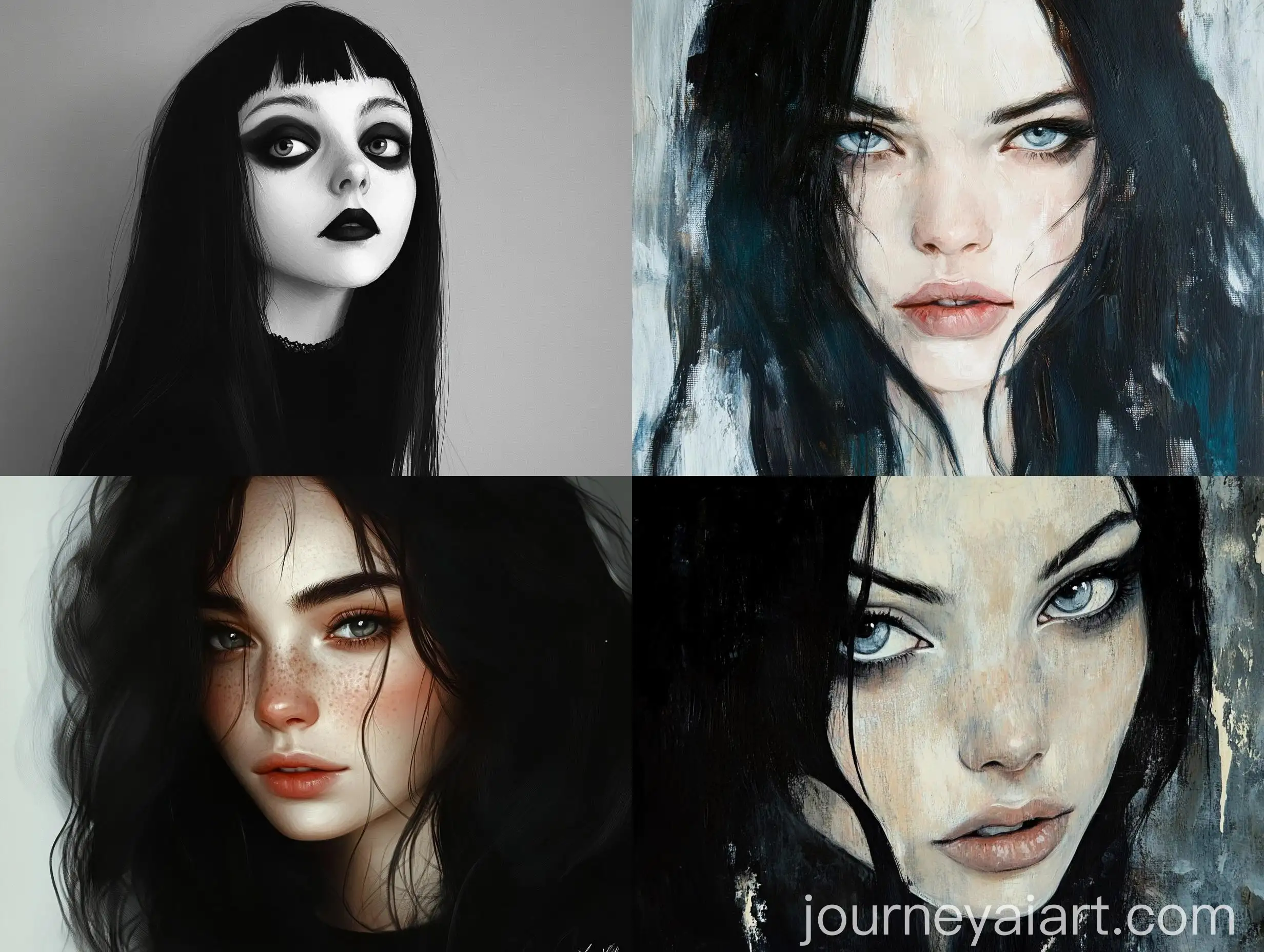 Portrait-of-a-Young-Girl-with-Black-Hair-and-White-Skin