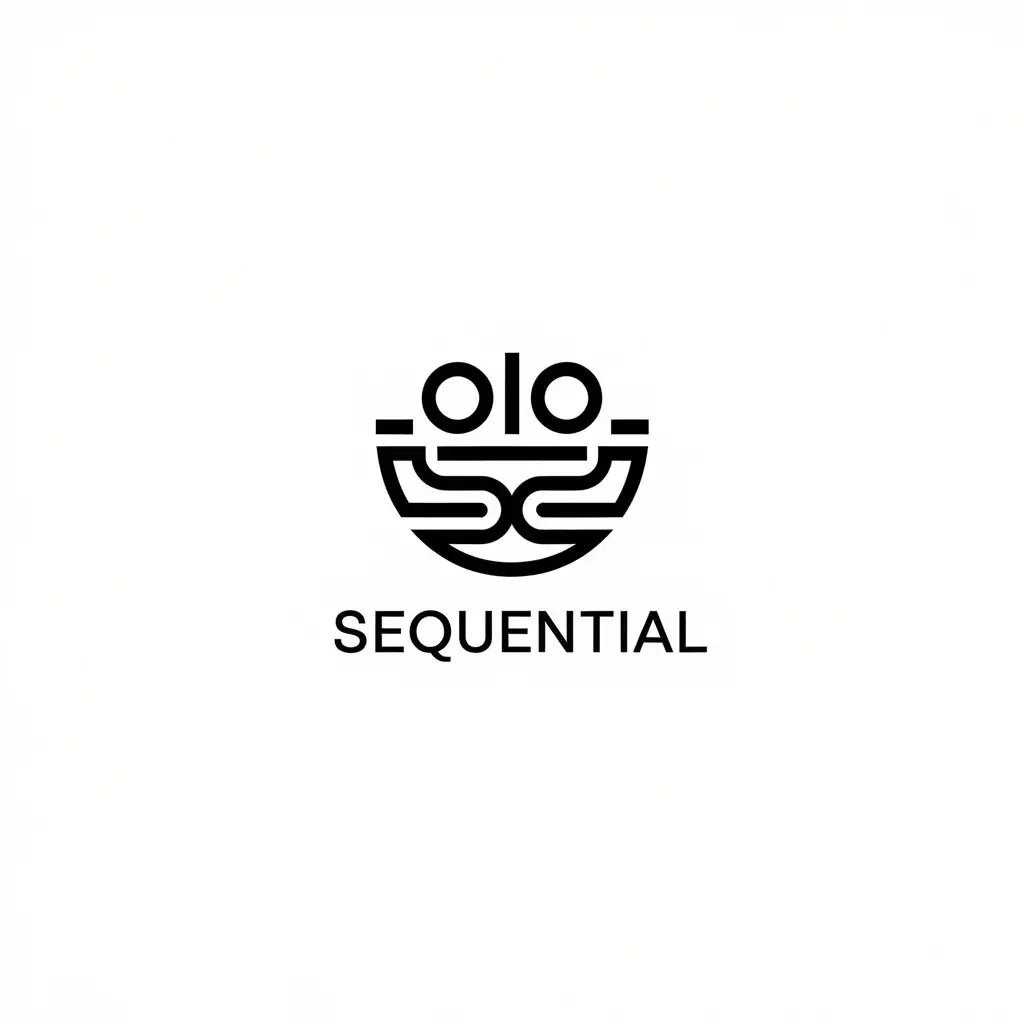 a vector logo design,with the text "sequential", main symbol:doupihnai, wushen,Minimalistic,be used in Restaurant industry,clear background