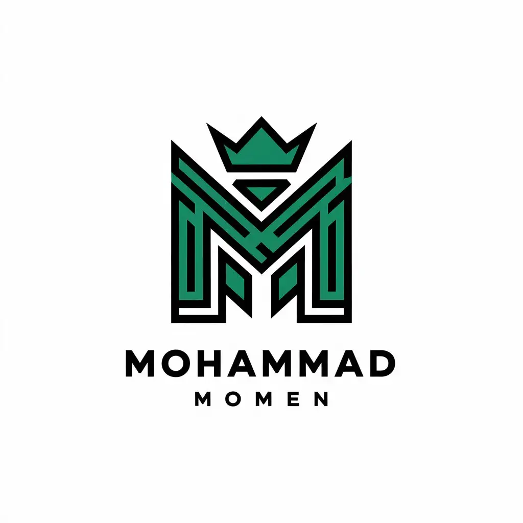 LOGO Design for Mohammad Momen Modern Minimalist Typography with Clear Background