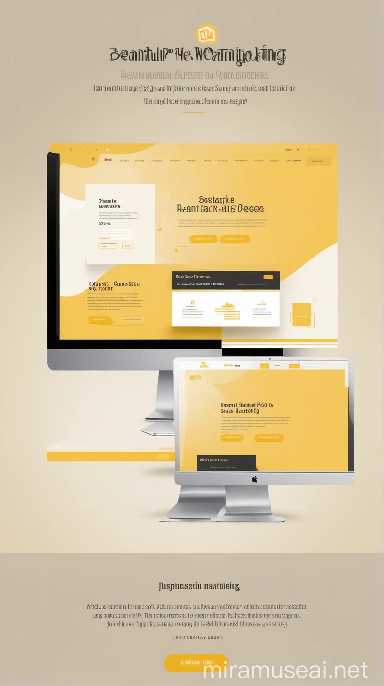 Professional Website Design with Yellow Background and White Accents