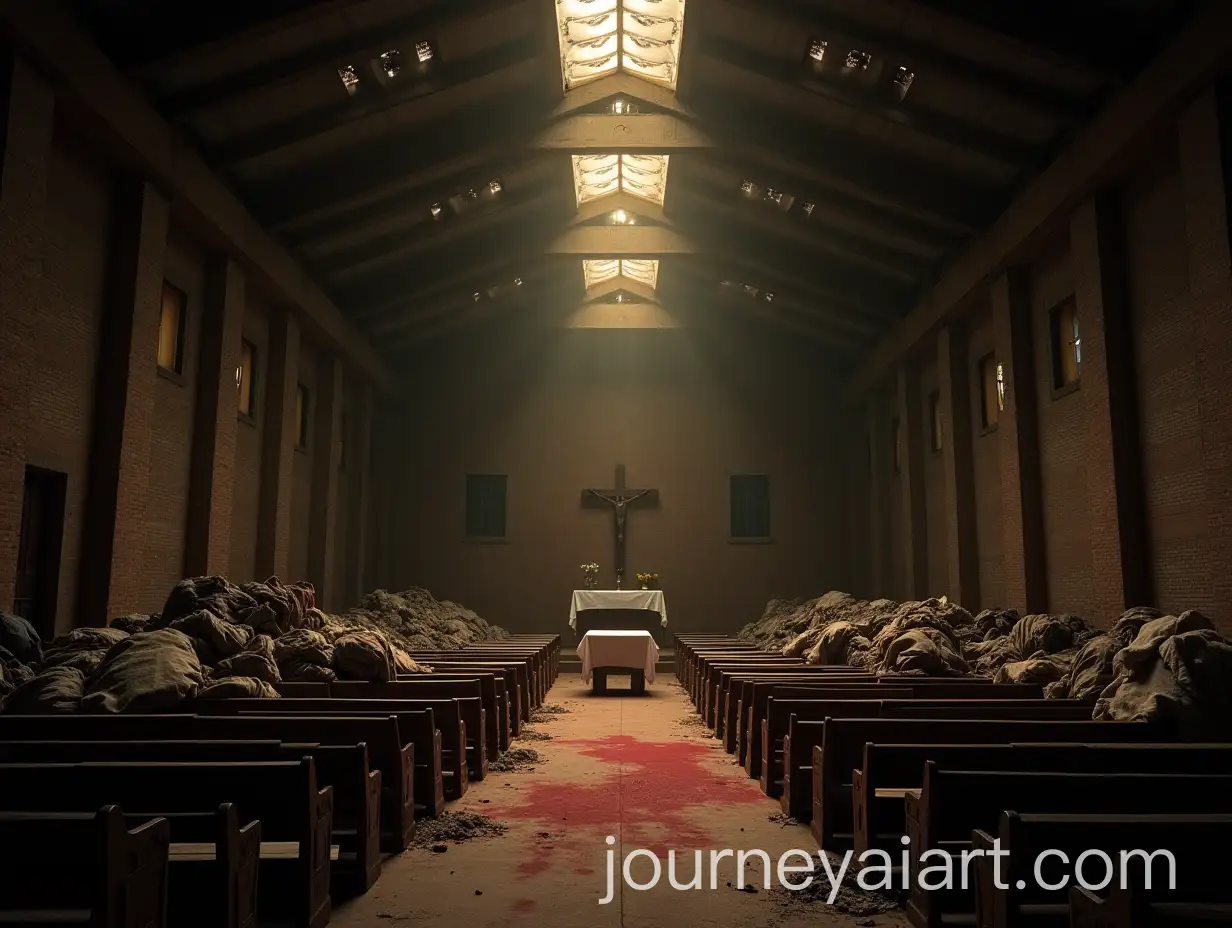 Dark-Distressing-Interior-with-Prayer-Altar-and-Torn-Clothes