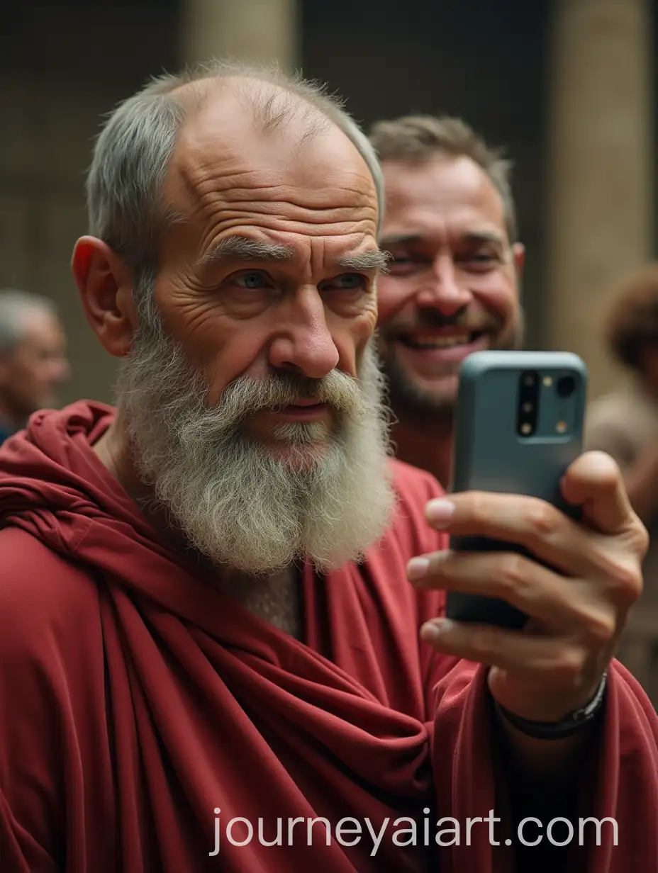 Ancient-Caesar-Taking-a-Selfie-with-Brutus-Smiling-in-the-Background