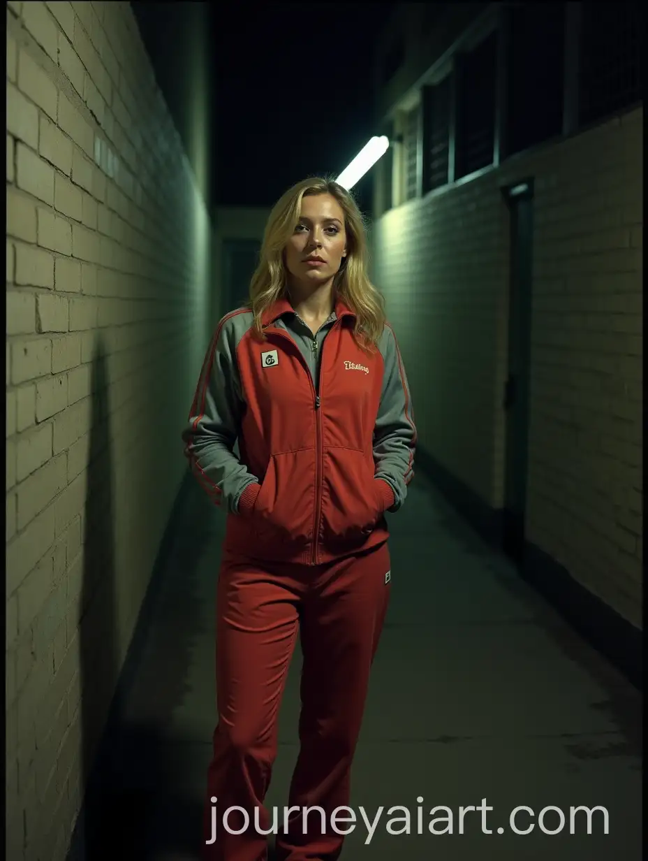 90s-Style-Disposable-Photo-ofAI-Image-Expansion-Blonde-Working-Woman-in-Tracksuit-in-Alley-at-Night