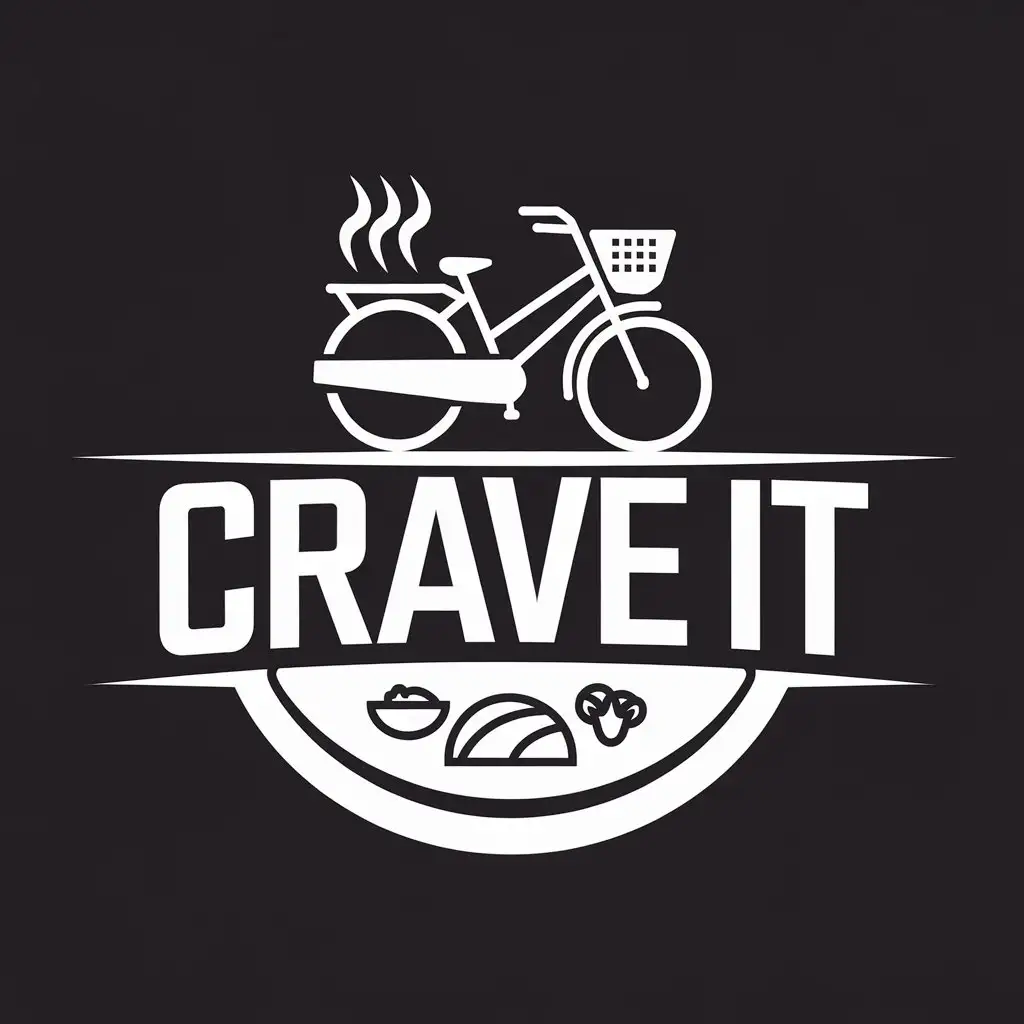 design a logo for a food delivery service "Crave It" in a black background