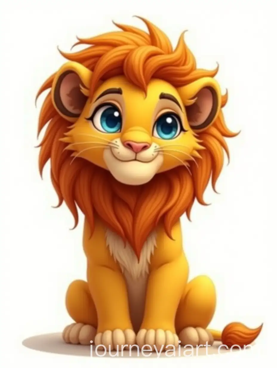 AI-Art-Prompt-ExpansionYoung-Lioness-with-GoldenBrown-Leaf-Mane-and-Cartoon-Blue-Eyes