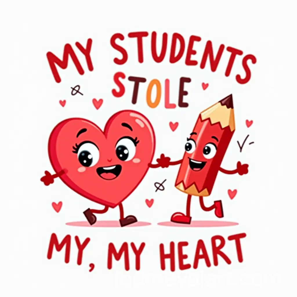 Cheerful-Heart-and-Pencil-Characters-Walking-HandinHand-with-Playful-Doodles