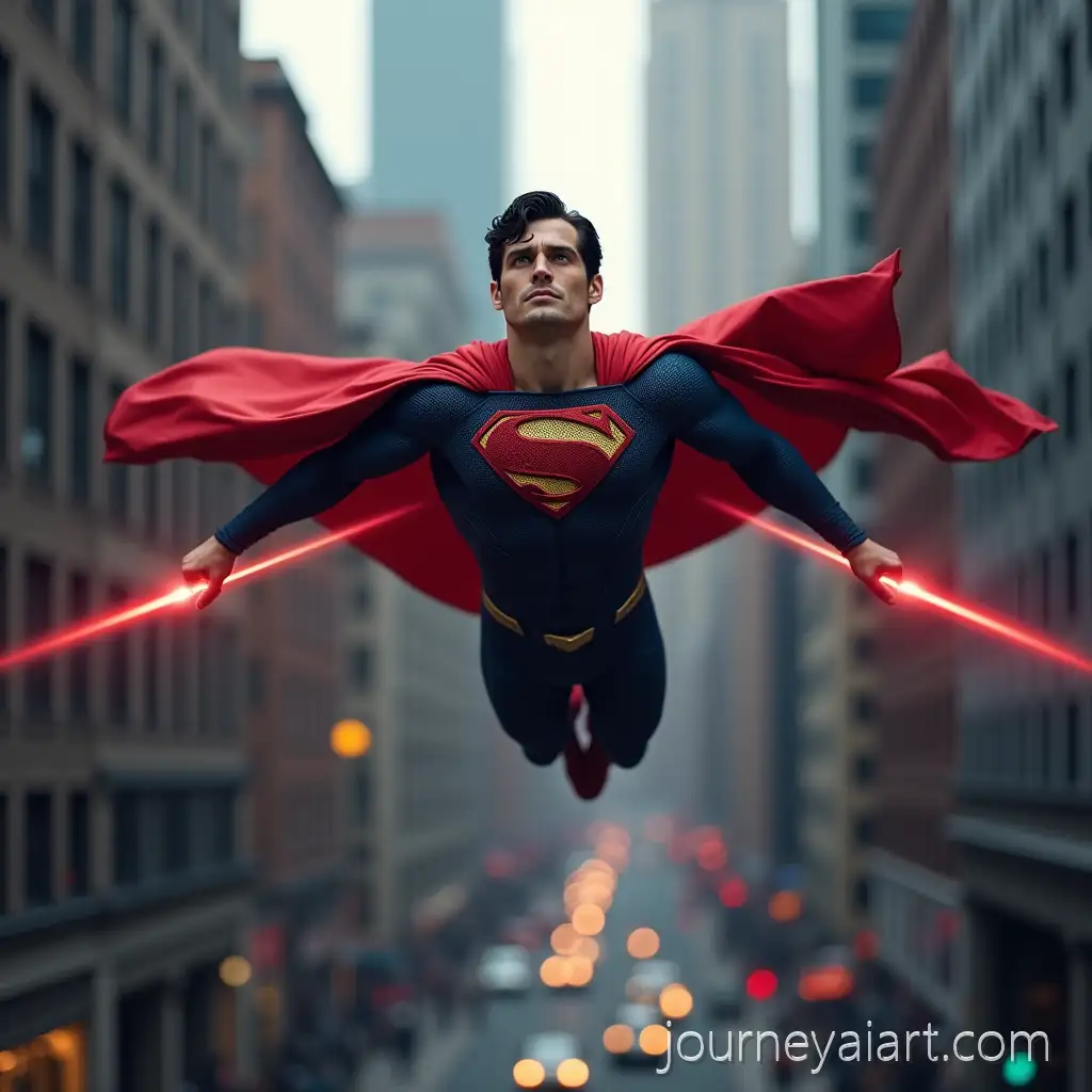 Superman-Flying-Over-a-Futuristic-City-with-Laser-Beam-Eyes-and-Flowing-Cape