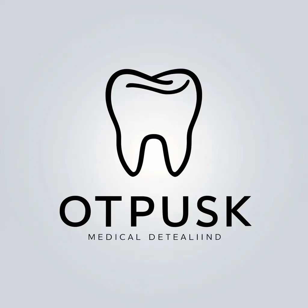 a vector logo design,with the text "otpusk", main symbol:tooth,Minimalistic,be used in Medical Dental industry,clear background