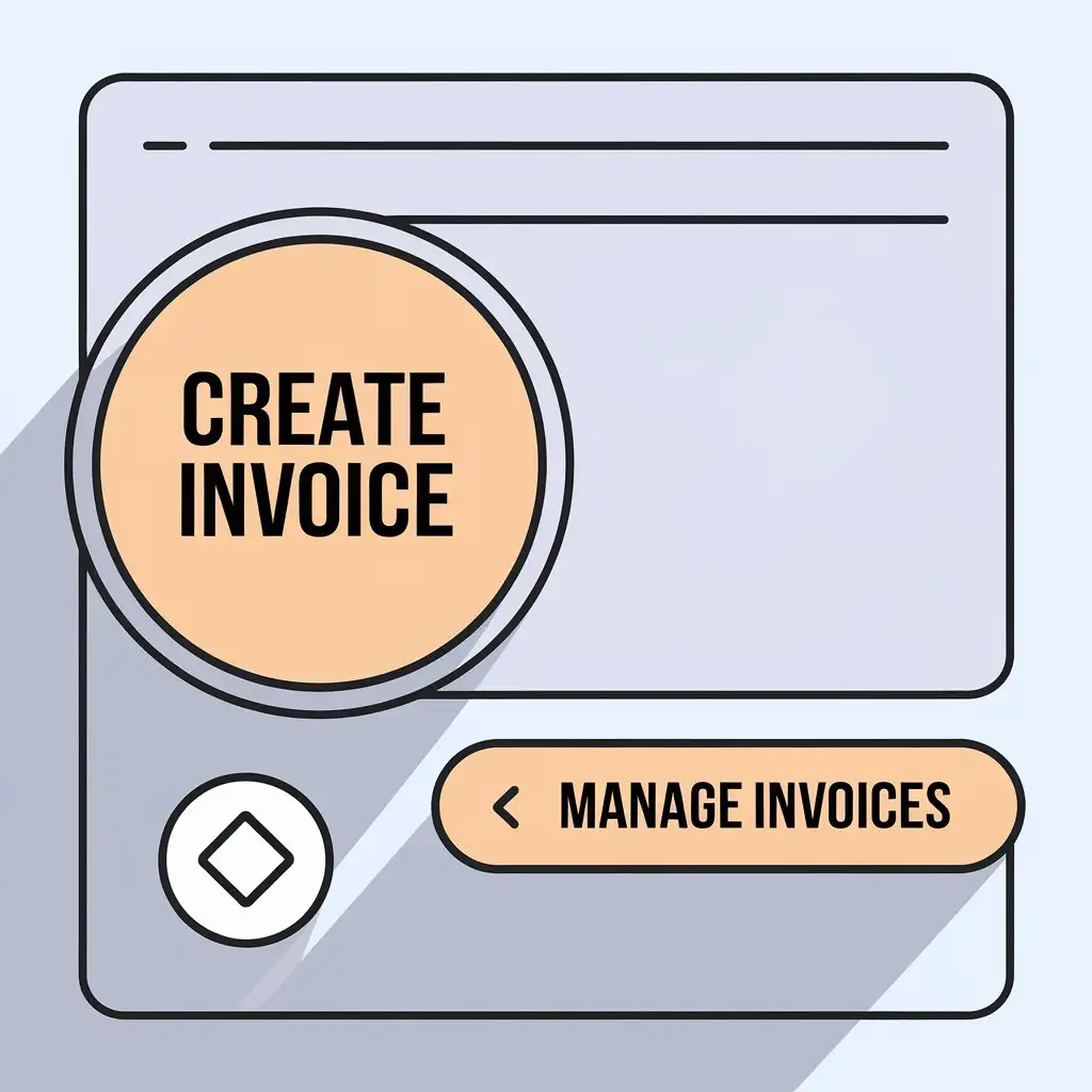 Icon design, rounded rectangles, cut out, flat design, invoice management