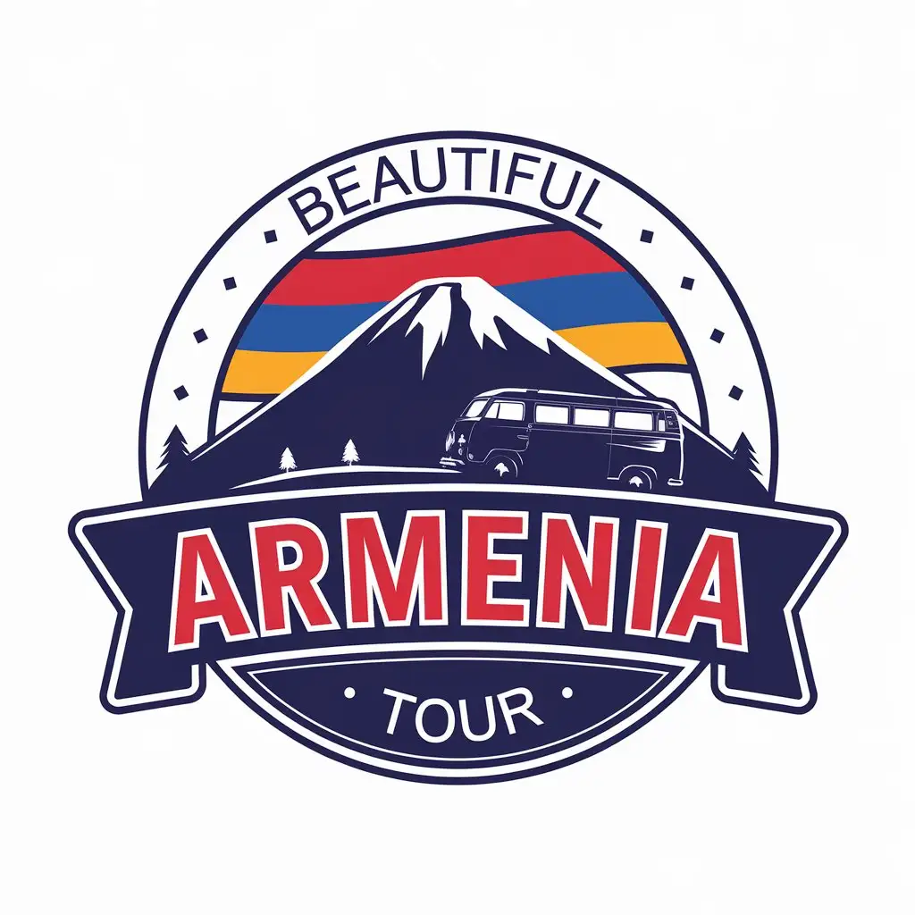 LOGO-Design-For-Beautiful-Armenia-Tour-Mount-Ararat-Minivan-Armenian-Flag-Theme