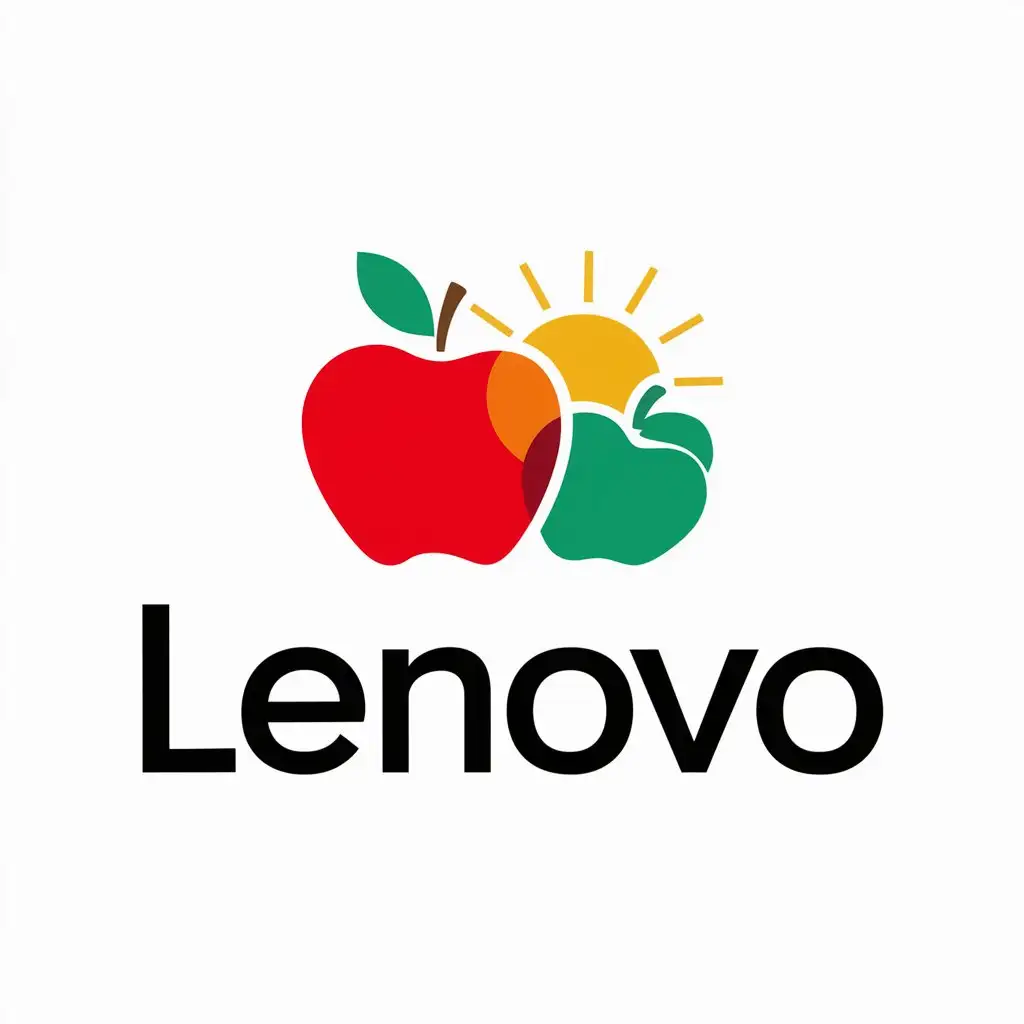 a vector logo design,with the text "Lenovo", main symbol:apples and sunlight combine,Moderate,be used in Retail industry,clear background