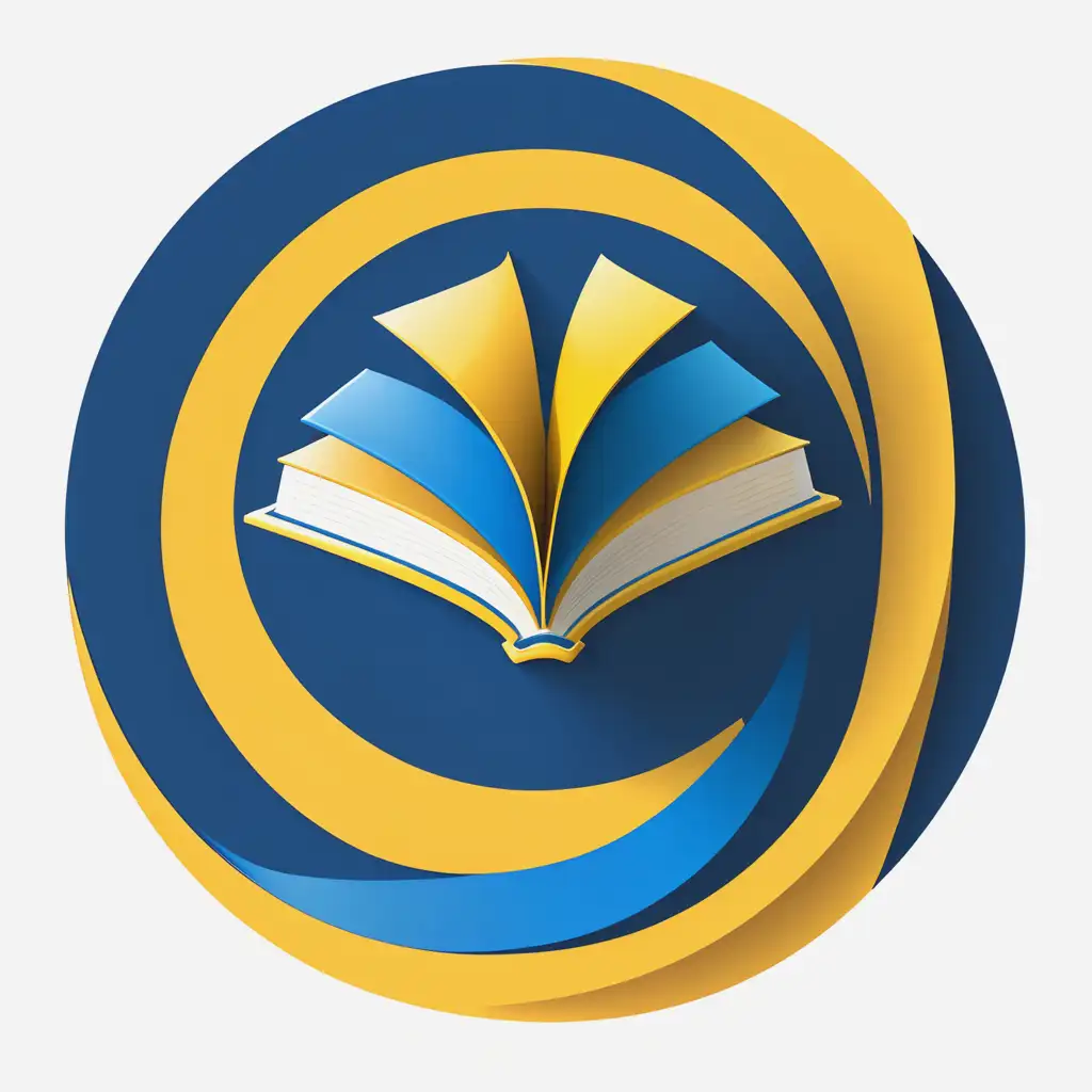 Round Logo Without Text,Blue,Yellow,Book,Teacher