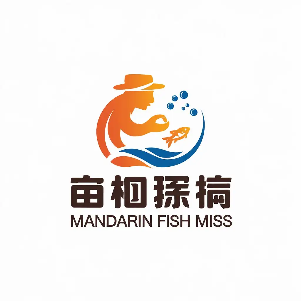 LOGO-Design-for-Mandarin-Fish-Miss-Elegant-Aqua-and-Earth-Tones-with-Fish-and-Aquatic-Life-Theme