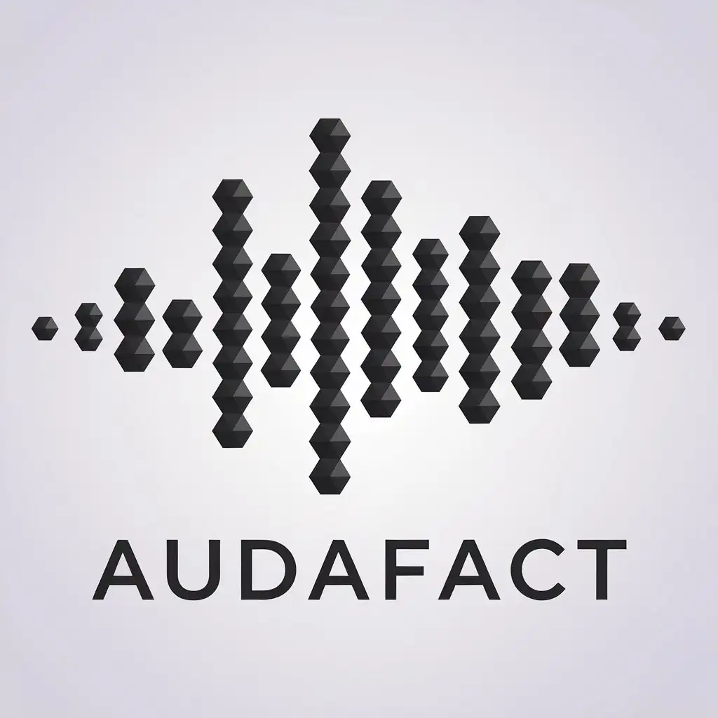 LOGO Design for Audafact Black and White Sound Wave Made of Gems