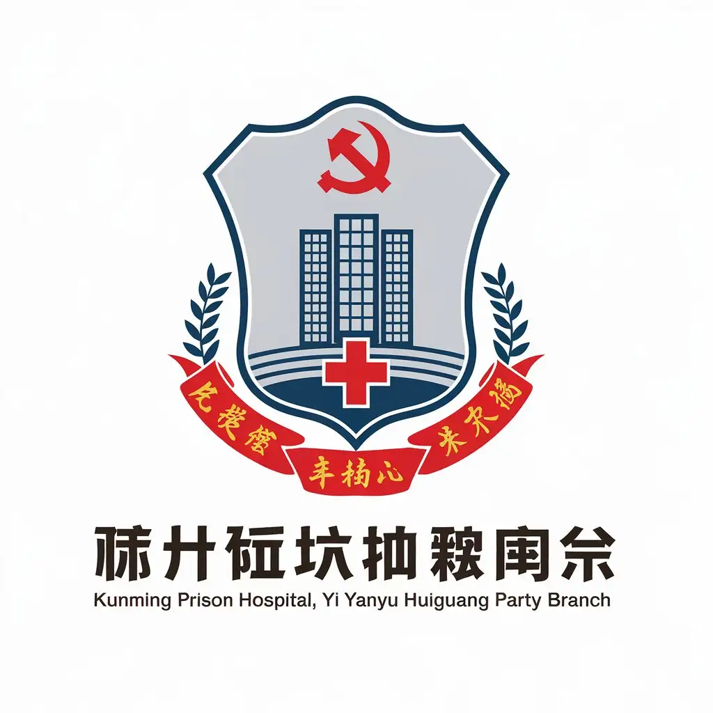 LOGO-Design-for-Kunming-Prison-Hospital-Shield-with-Chinese-Communist-Party-Emblem-and-Hospital-Red-Cross