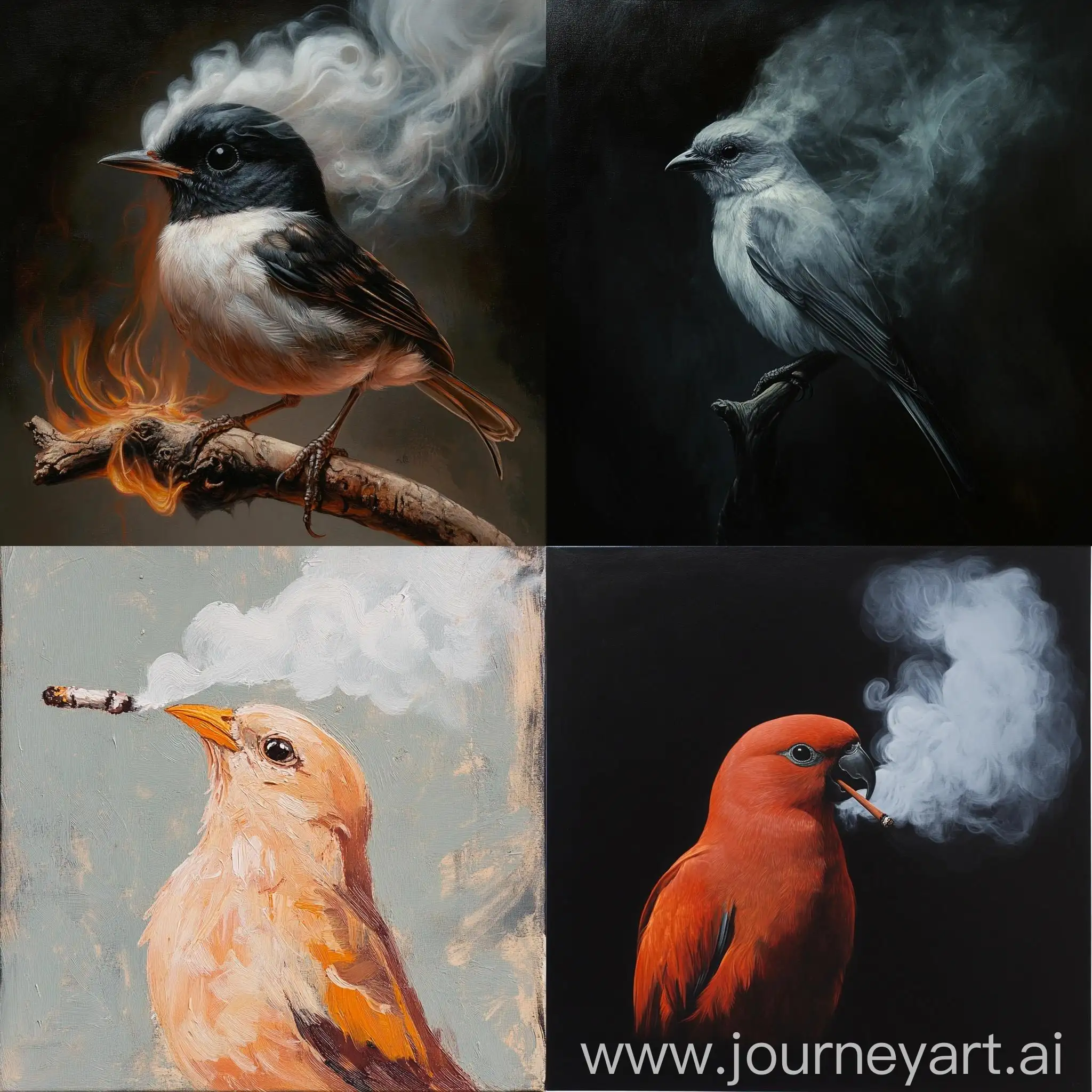 Mystical-Smoking-Bird-in-Surreal-Landscape